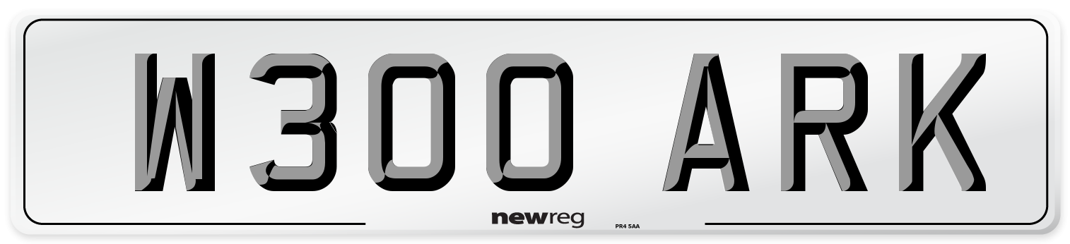 W300 ARK Number Plate from New Reg